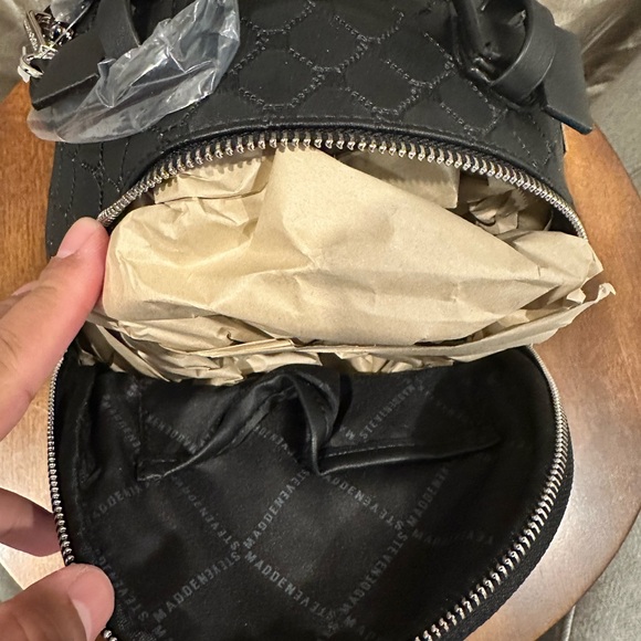 Steve Madden, Black, Faux Leather Backpack - Picture 10 of 11